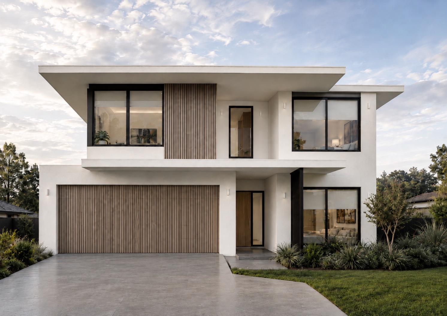 Dark minimalist concrete architecture